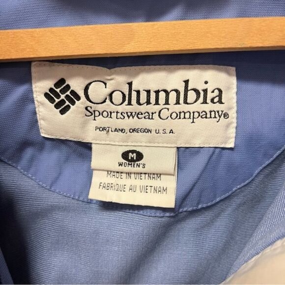 Columbia Women’s Full Zip Hooded Rain Jacket In Blue Sz Med - Picture 5 of 9